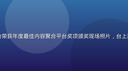 亚洲无码平台荣获年度最佳内容聚合平台奖项颁奖现场照片，台上嘉宾手持奖杯